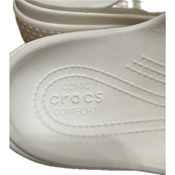 Crocs Stomp Clog Platform Sandals White Women’s 11 / Men’s 9 Comfort Shoes New - Picture 7 of 9